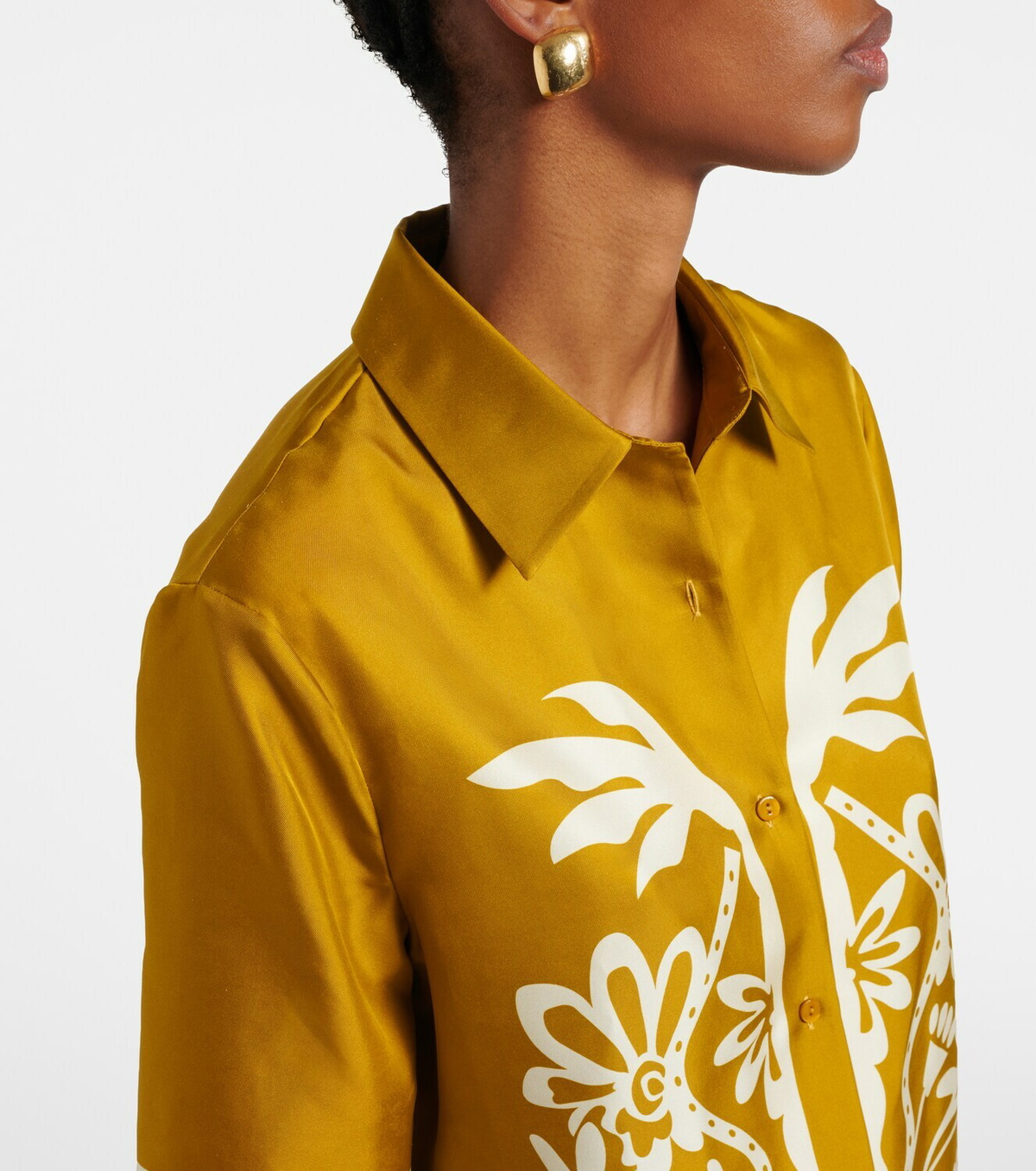 Eres Émeraude floral silk twill shirt