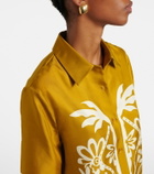 Eres Émeraude floral silk twill shirt