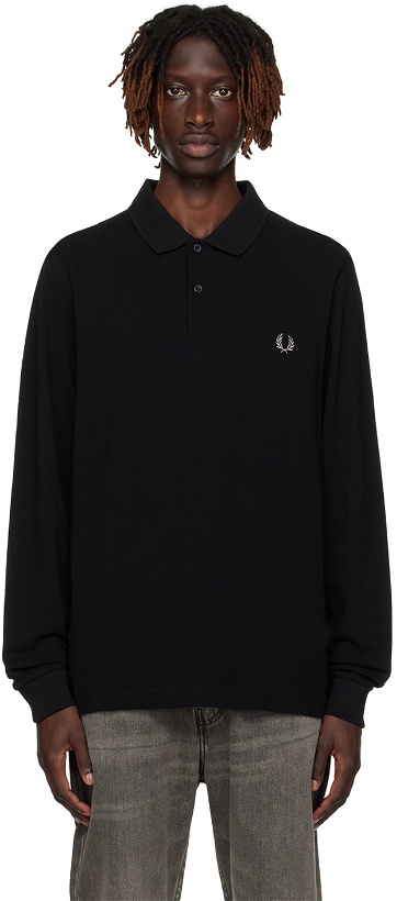 Photo: Fred Perry Black Embroidered Polo