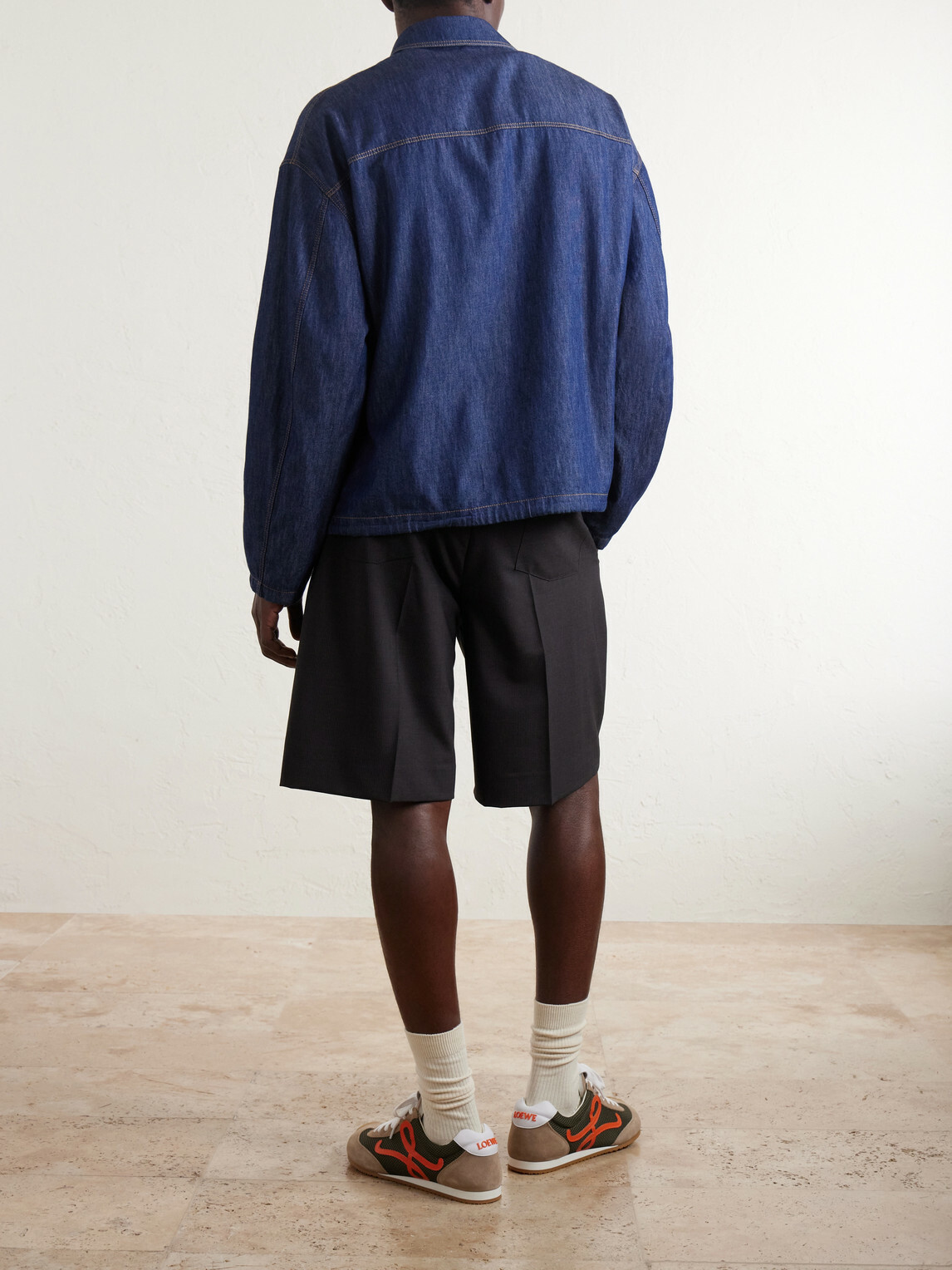 LOEWE - Anagram-Appliqué Cotton Chambray Jacket - Blue
