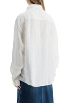 A. P.C. camicia unisex in lino bianco sporco eleganza minimalista White