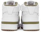 adidas Originals White & Khaki Forum Mid Sneakers