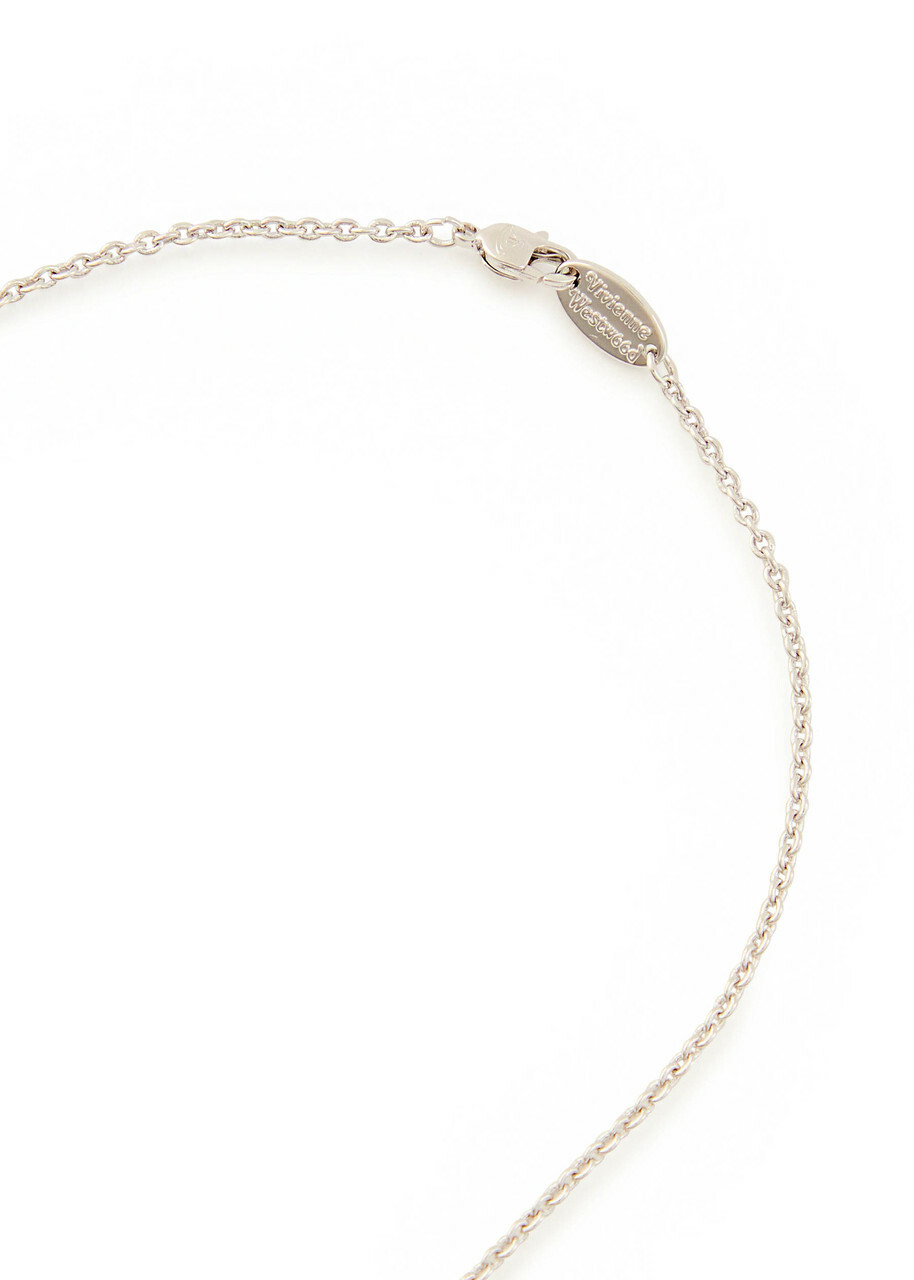 Vivienne Westwood Mayfair Bas Relief orb Rhodium-plated Necklace - Black - One Size