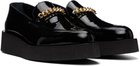 Ernest W. Baker Black Chain Creeper Loafers