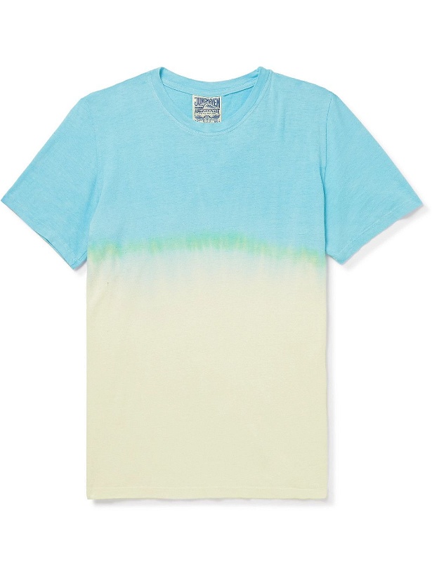 Photo: Jungmaven - Jung Flash Dip-Dyed Hemp and Organic Cotton-Blend Jersey T-Shirt - Blue