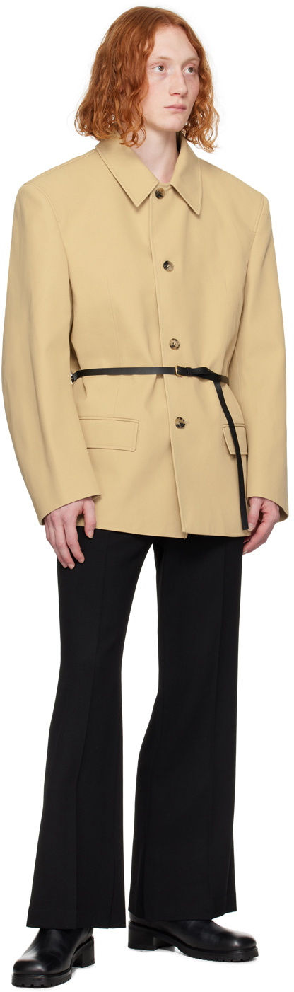 Recto Beige Belted Jacket
