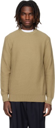 BOSS Beige Cotton Knitted Structure Sweater