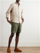 Altea - Fatigue Straight-Leg Linen Bermuda Shorts - Green