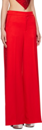 AREA Red Crystal-Cut Trousers