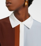 SIR Marais colorblocked silk shirt