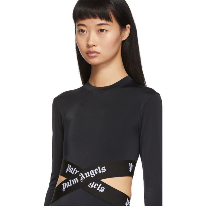 SEAMLESS BODYSUIT in black - Palm Angels® Official