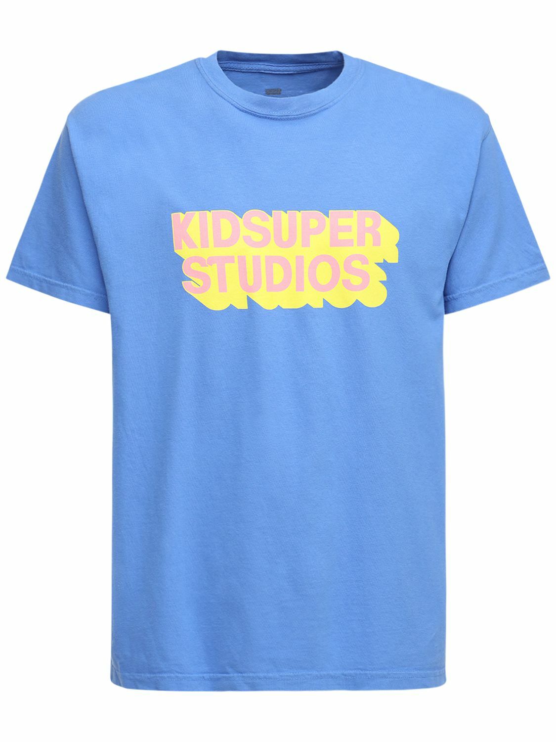 Tシャツ・カットソー KidSuper Light-blue cotton t-shirt (SST97 KIDSUPERWAVE) Kidsuper Light-blue Cotton T-shirt | italist