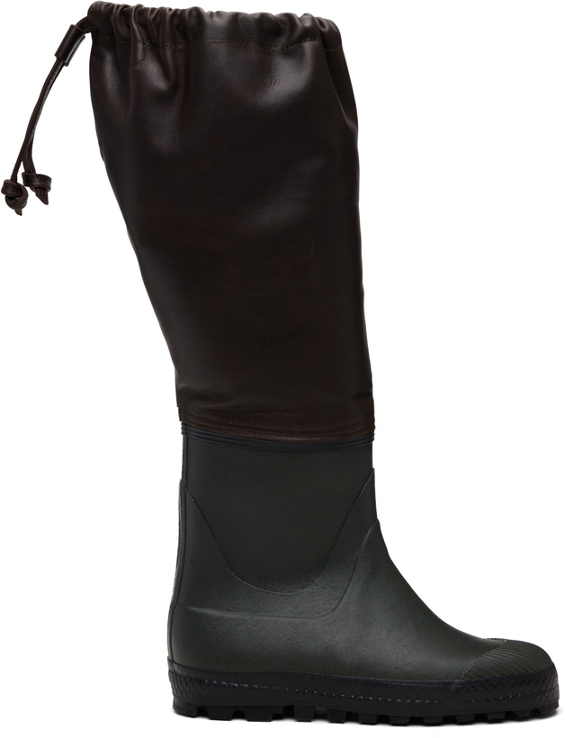 Photo: Rier SSENSE Exclusive Brown Farmer Rain Tall Boots