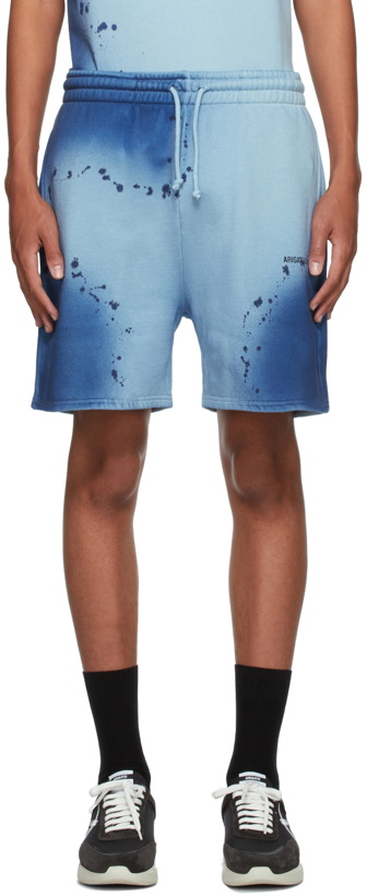 Photo: Axel Arigato SSENSE Exclusive Blue Spray London Shorts