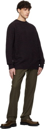 Sunspel Black Shetland Crew Neck Sweater