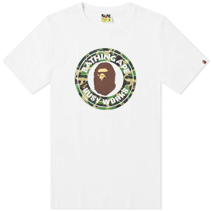 Photo: A Bathing Ape Men's ABC Camo Busy Works T-Shirt in White/Green