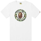 A Bathing Ape Men's ABC Camo Busy Works T-Shirt in White/Green