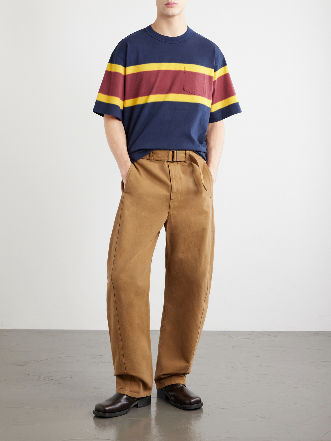 Sacai - Chusen-Dyed Cotton-Jersey T-Shirt - Blue