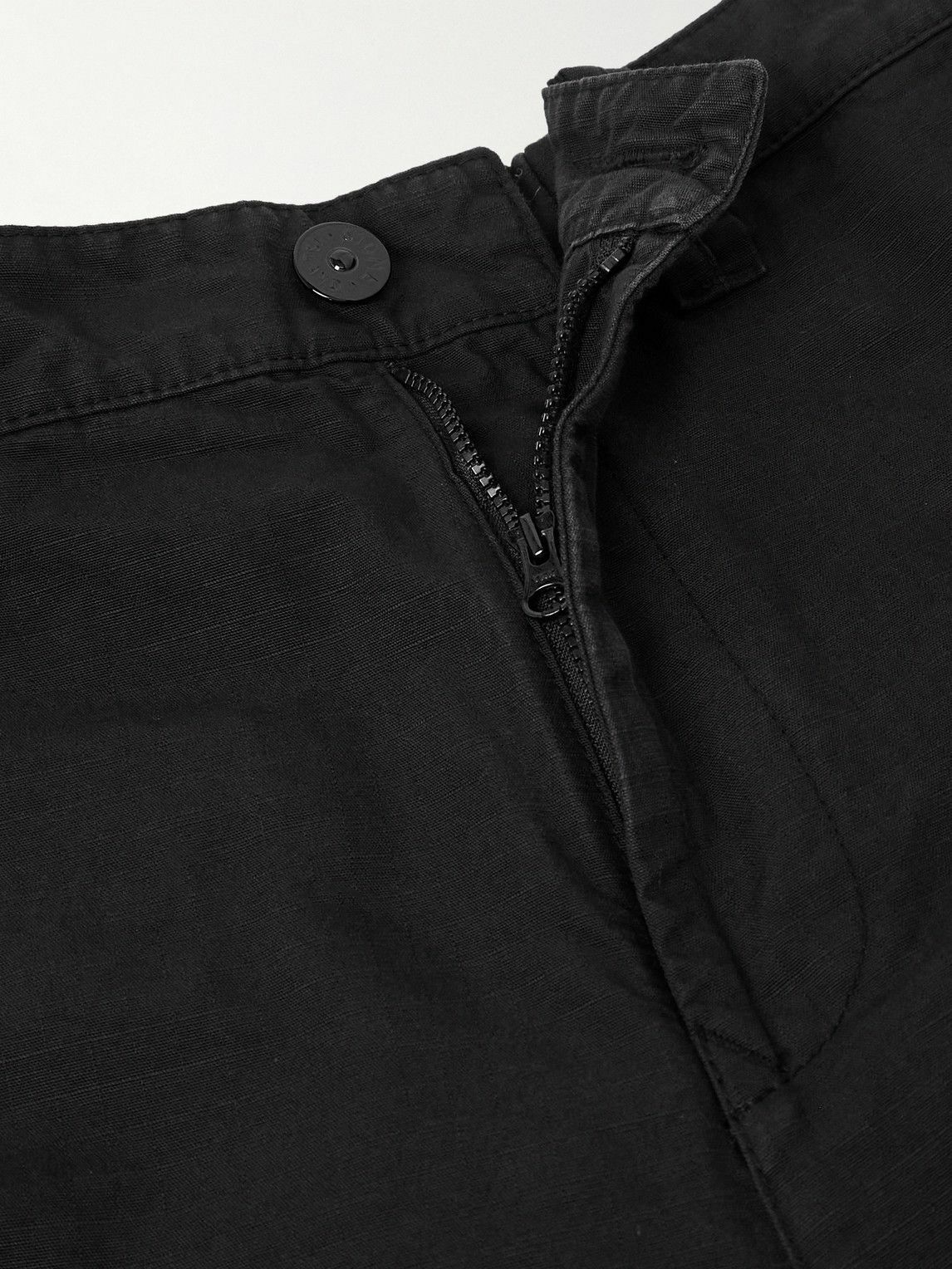Stone Island - Straight-Leg Logo-Appliquéd Cotton-Ripstop Cargo Trousers - Black