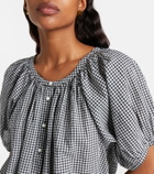 Dôen June gingham cotton-blend top