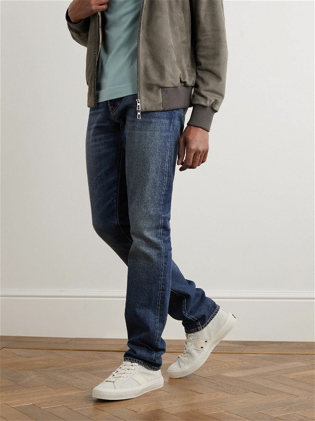 Photo: TOM FORD - Cambridge Leaher-Trimmed Suede High-Top Sneakers - White