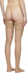 Fleur du Mal Yellow Lily Garter Belt