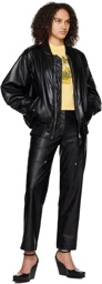 Stella McCartney Black Alter Mat Faux-Leather Bomber Jacket