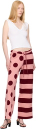 The Elder Statesman Pink Stripe Polka Dot Lounge Pants
