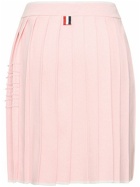 THOM BROWNE Pleated Cotton Knit Mini Skirt