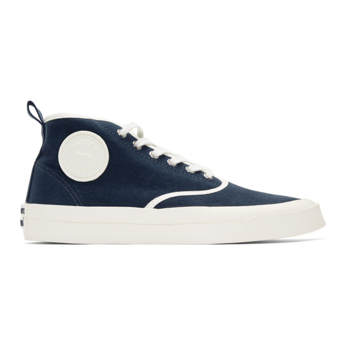 Maison Kitsune Blue High-Top Sneakers Maison Kitsune