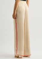 Stine Goya Emi Striped Matte Satin Trousers Off White