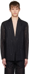 Tokyo James Black Cutout Blazer