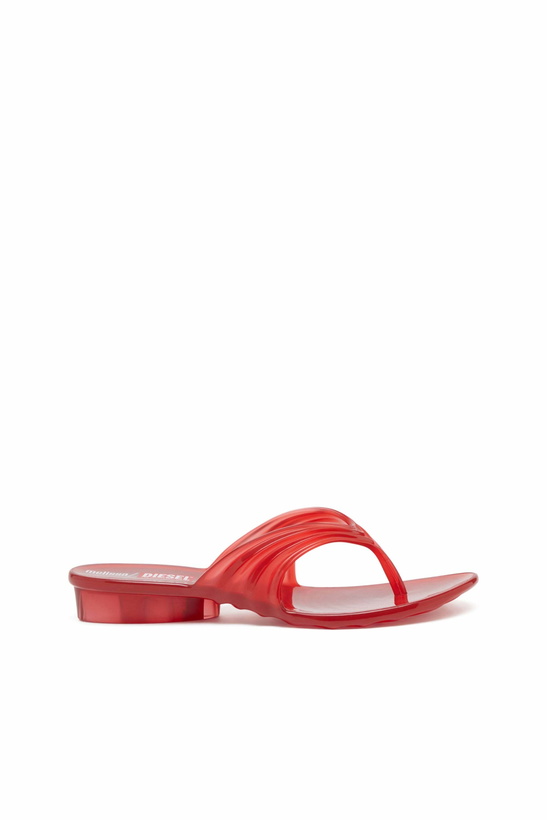 Photo: Diesel Sculptural flip-flops in Melflex - Sandals Womens in Red