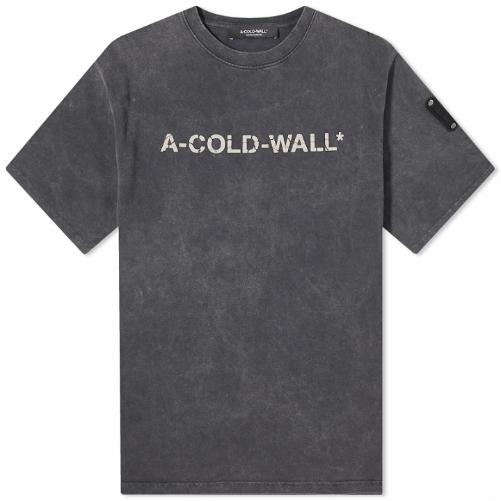 Photo: A-COLD-WALL* Men's Overdye Logo T-Shirt in Onyx