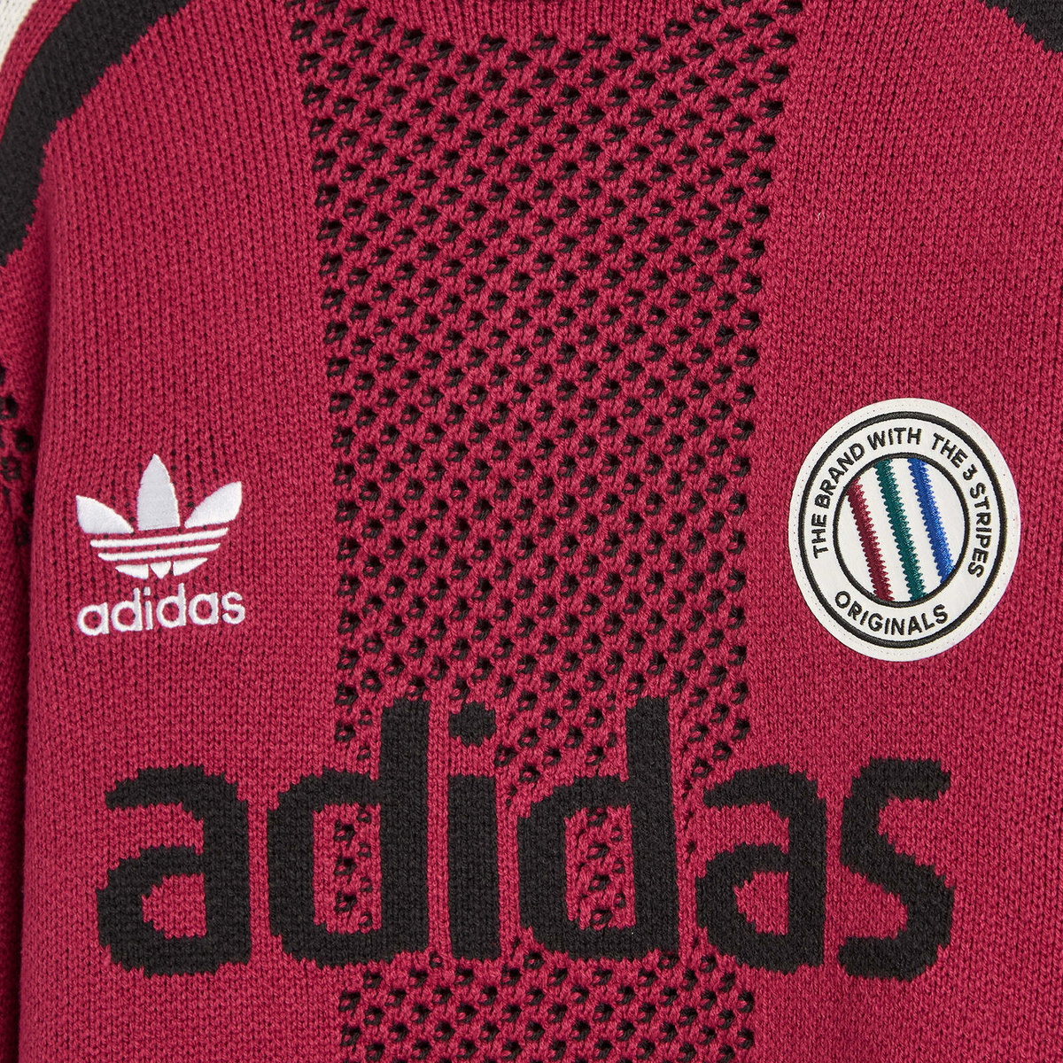 Adidas Adicolor Pullover Knit in Legacy Burgundy
