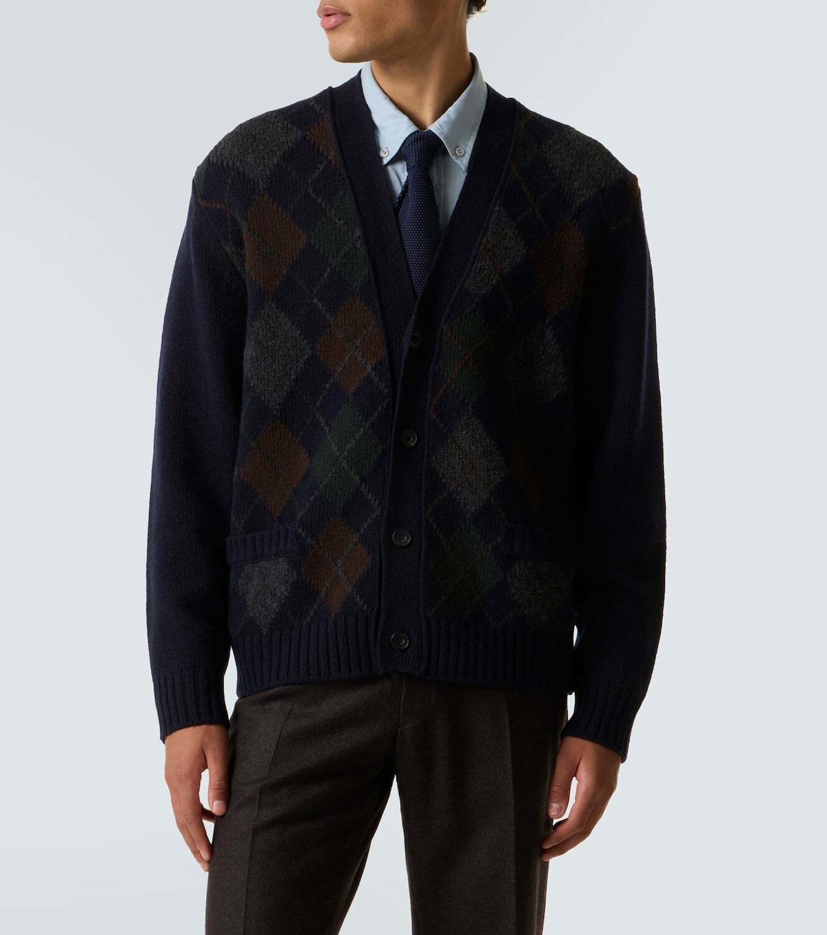 Rubinacci Argyle wool cardigan
