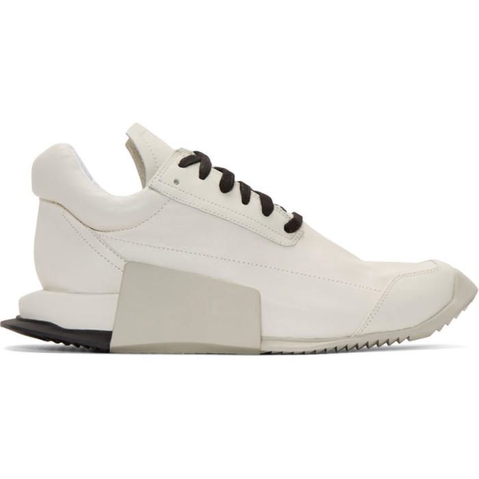 Photo: Rick Owens Ivory adidas Orginals Edition Leather Level Sneakers