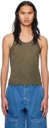 Dion Lee Khaki Sprayed Rivet Tank Top