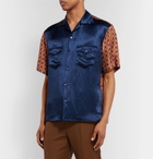 Gucci - Camp-Collar Satin and Printed Silk-Twill Shirt - Navy