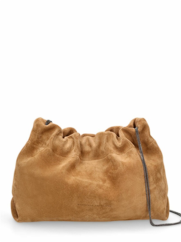 Photo: BRUNELLO CUCINELLI - Soft Velour Leather Shoulder Bag