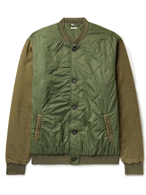 Photo: Massimo Alba - Quilted Cotton and Linen-Blend Canvas and Shell Jacket - Green