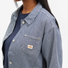 Nudie Jeans Co Women's Eva Hickory Striped Jacket in Blue/Off White