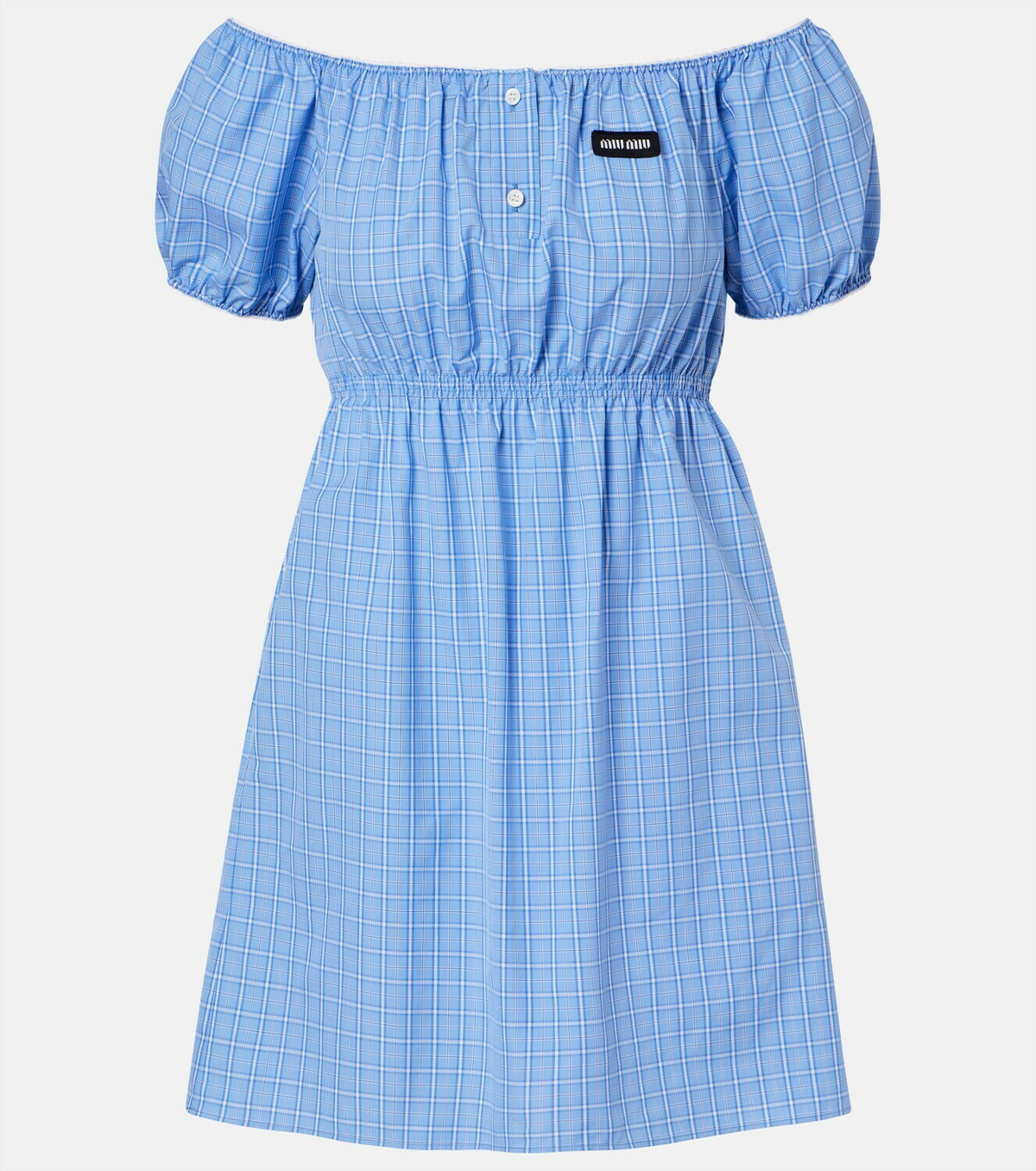 Miu Miu Checked cotton poplin minidress