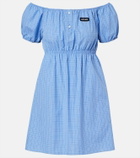 Miu Miu Checked cotton poplin minidress