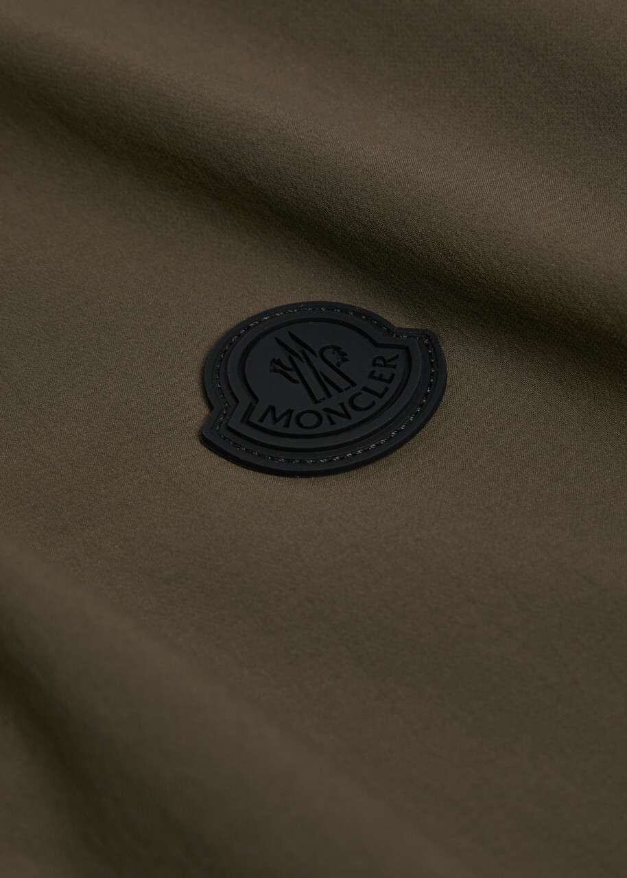 Moncler Logo-appliquéd Stretch-polyamide Polo Shirt Dark Brown