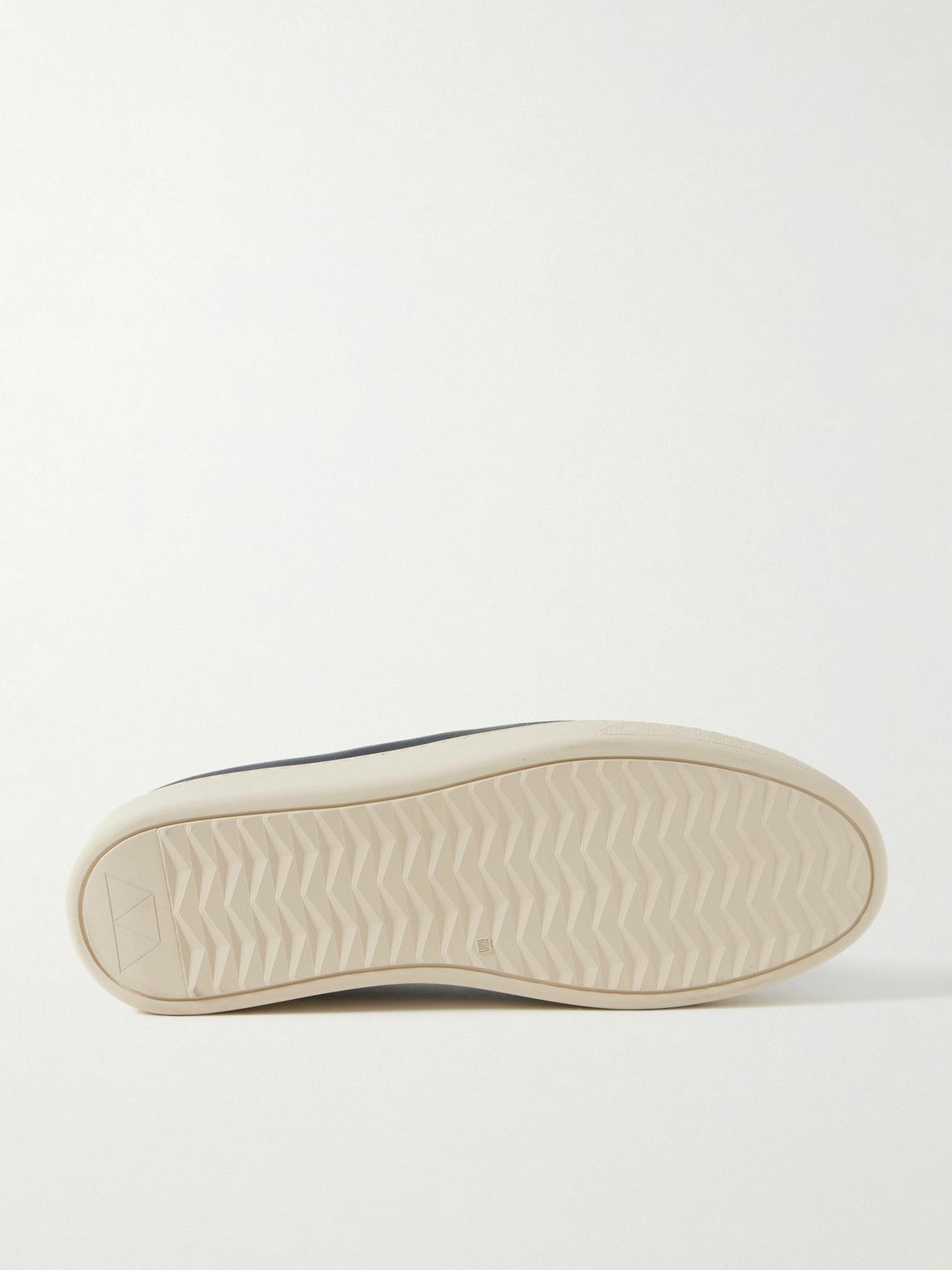 Mulo - Leather-Trimmed Suede Slip-On Sneakers - Blue