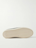 Mulo - Leather-Trimmed Suede Slip-On Sneakers - Blue