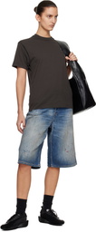 Stone Island Gray 2100026 Organic Cotton Jersey 'Fissato' Effect T-shirt