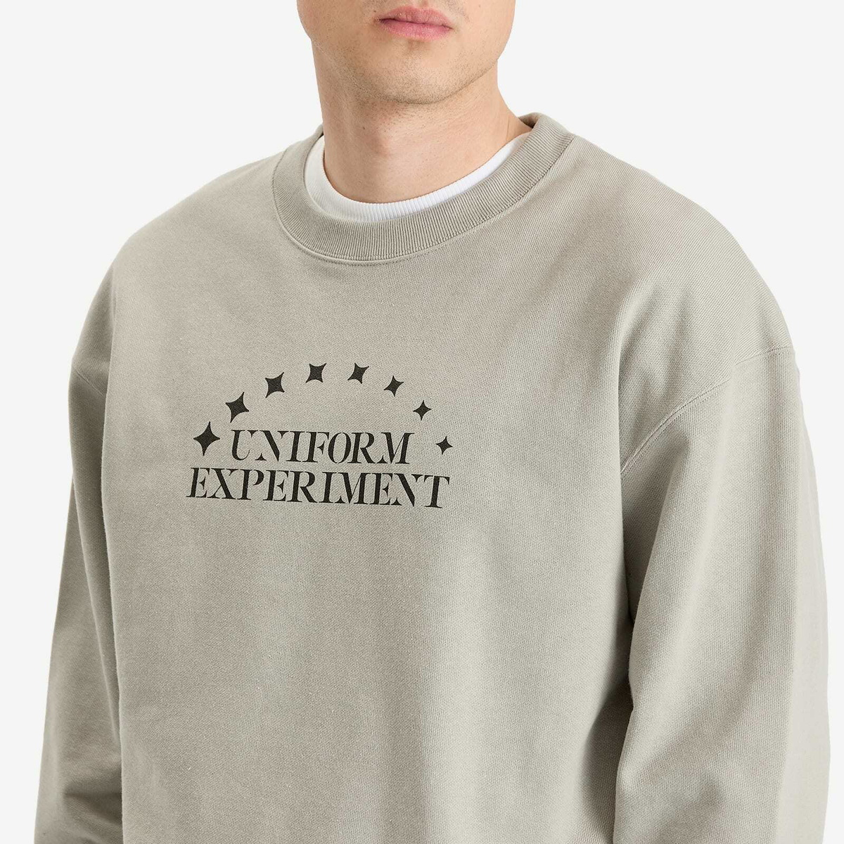 Uniform Experiment Men's Stencil Logo Sweatshirt in Light Gray