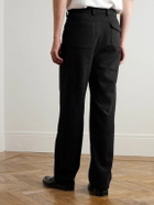 Oliver Spencer - Morton Straight-Leg Pleated Cotton-Blend Suit Trousers - Black